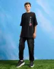 Senior Boys Black Pull On Cargo Joggers sold by Redtag