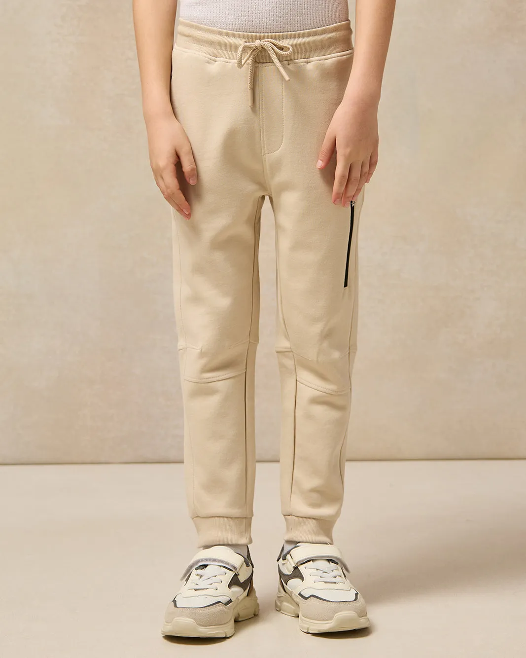 Boys Beige Embellished Track Pants sold by Redtag