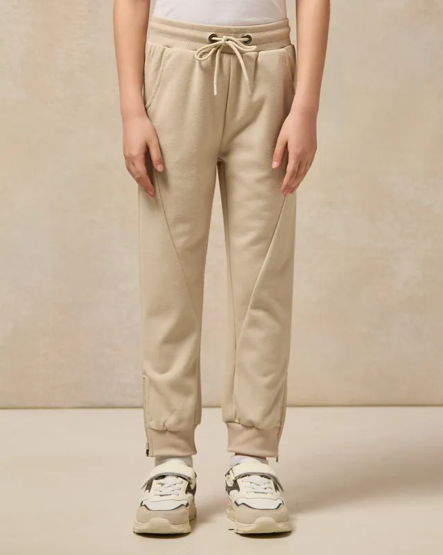 Boys Beige Cut & Sew Track Pants sold by Redtag
