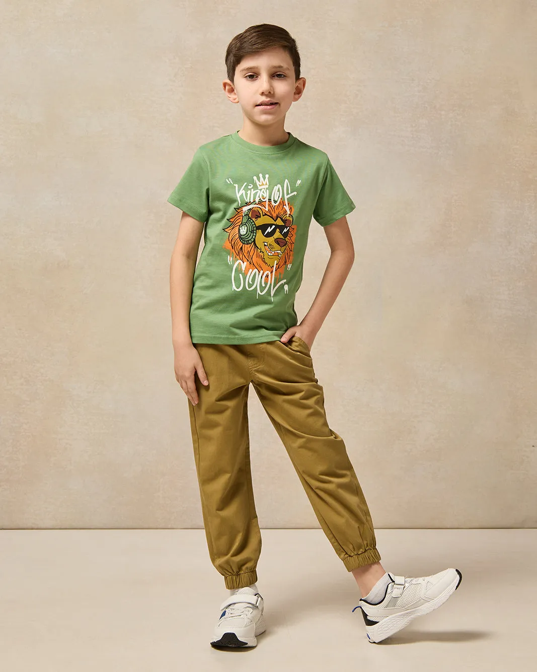 Boys Khaki Joggers sold by Redtag product image thumbnail 2