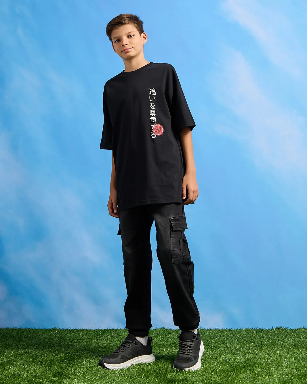 Senior Boys Black Find Your Path Anime T-Shirt sold by Redtag product image thumbnail 2