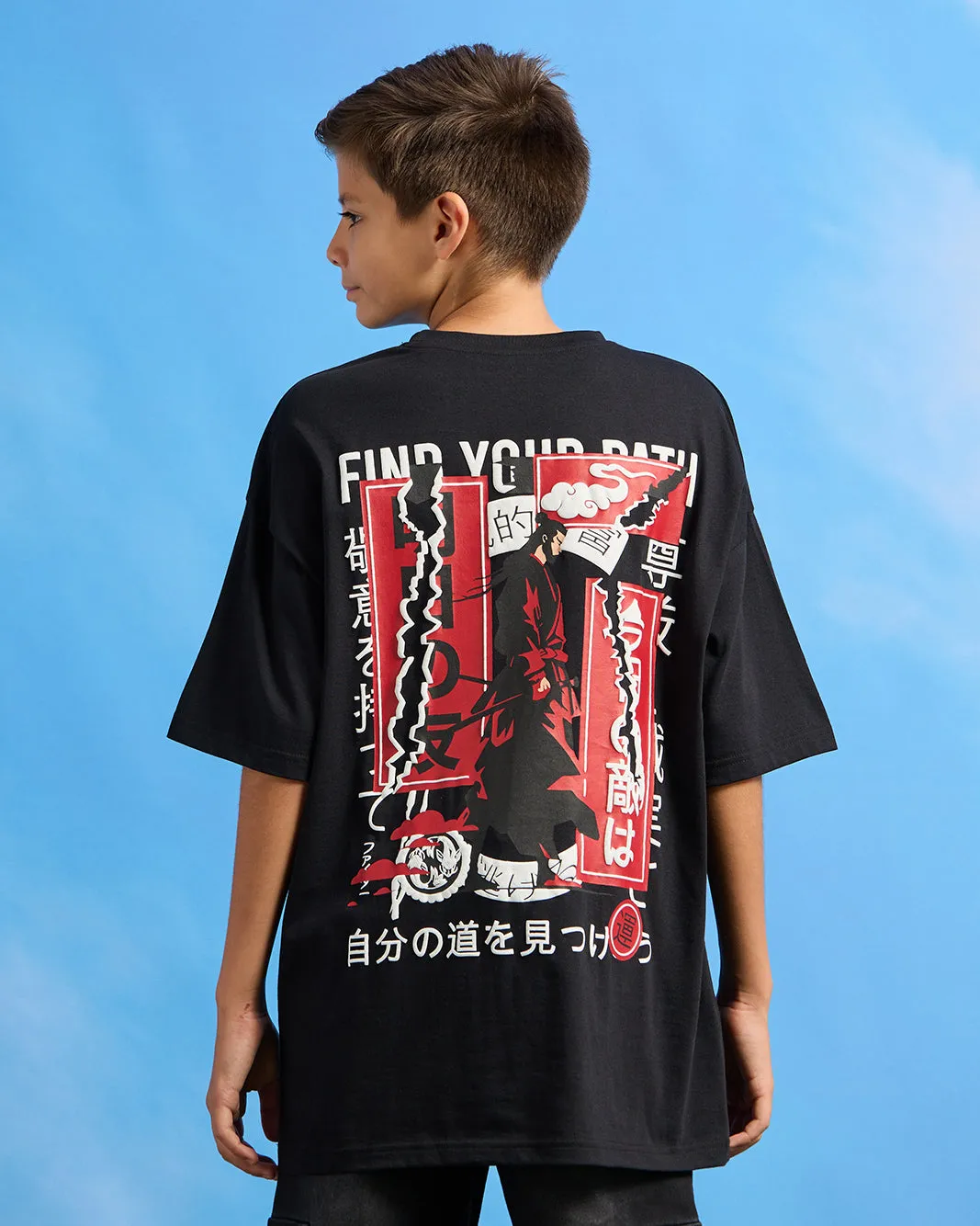 Senior Boys Black Find Your Path Anime T-Shirt sold by Redtag product image thumbnail 3