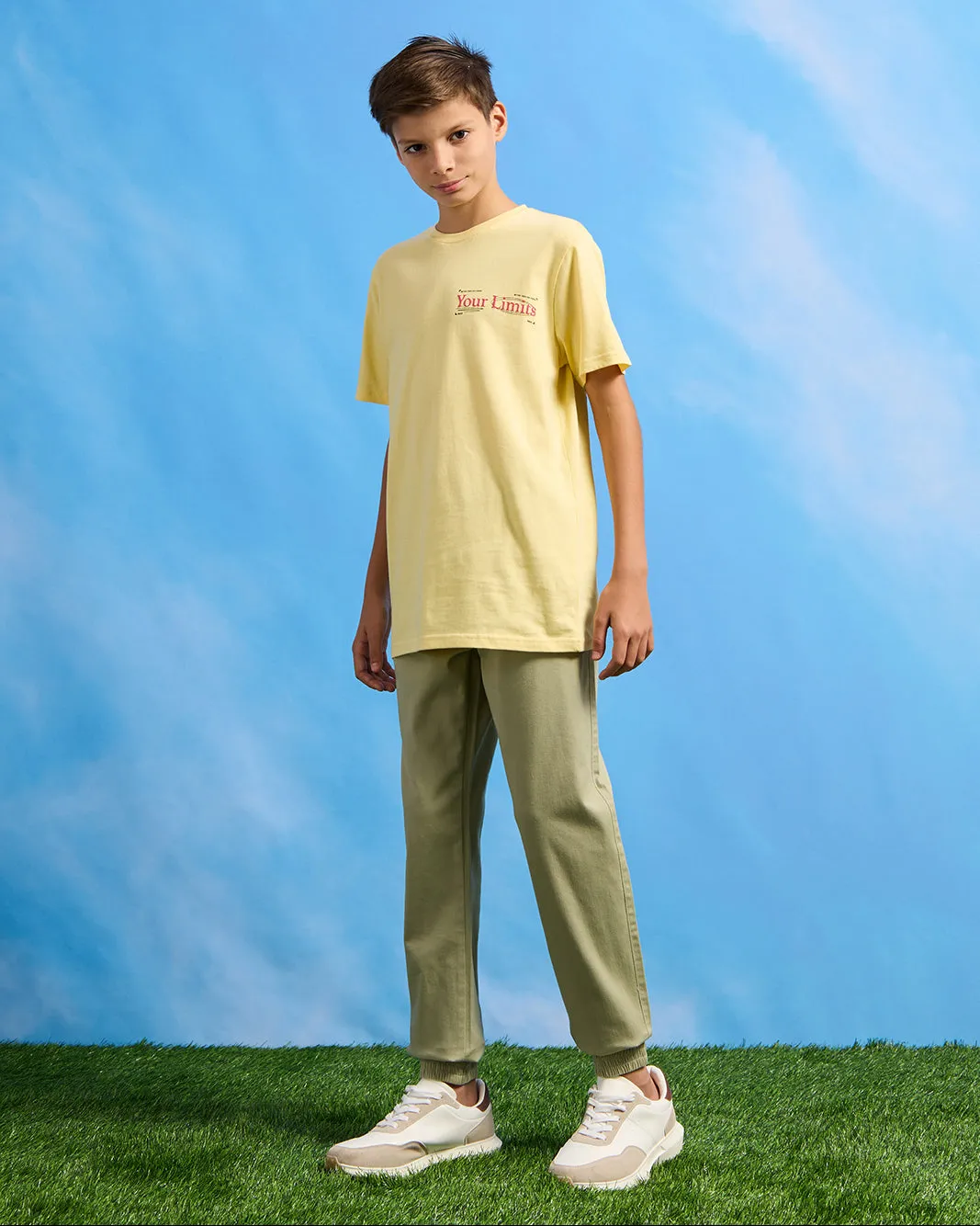 Senior Boys Yellow Your Limits Anime T-Shirt sold by Redtag product image thumbnail 2