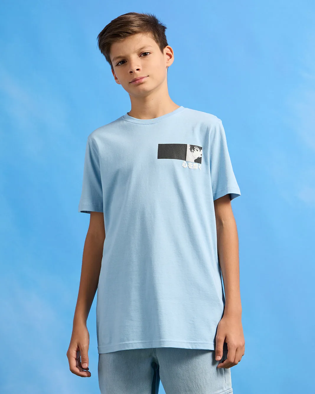 Senior Boys Blue Culture Anime T-Shirt sold by Redtag