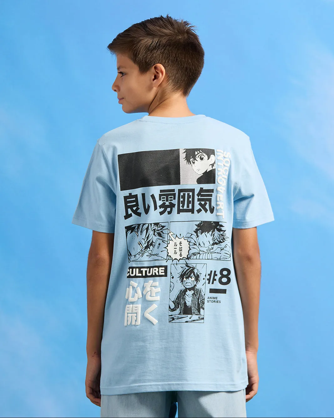 Senior Boys Blue Culture Anime T-Shirt sold by Redtag product image thumbnail 3