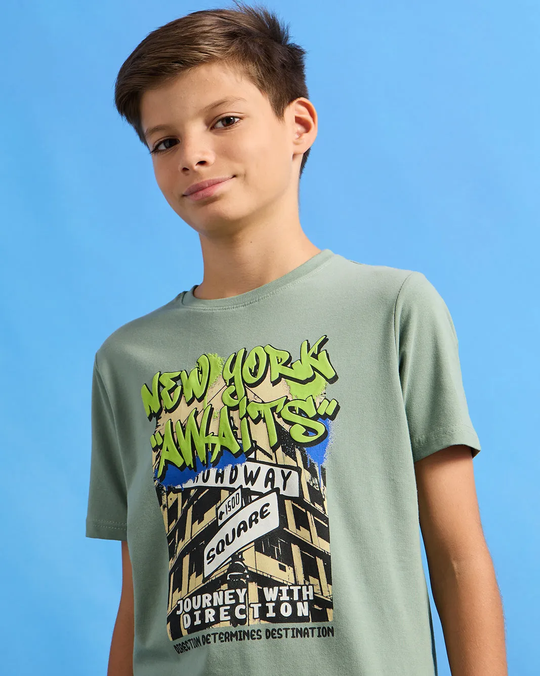 Senior Boys Charcoal One Way City Name T-Shirt sold by Redtag product image thumbnail 4