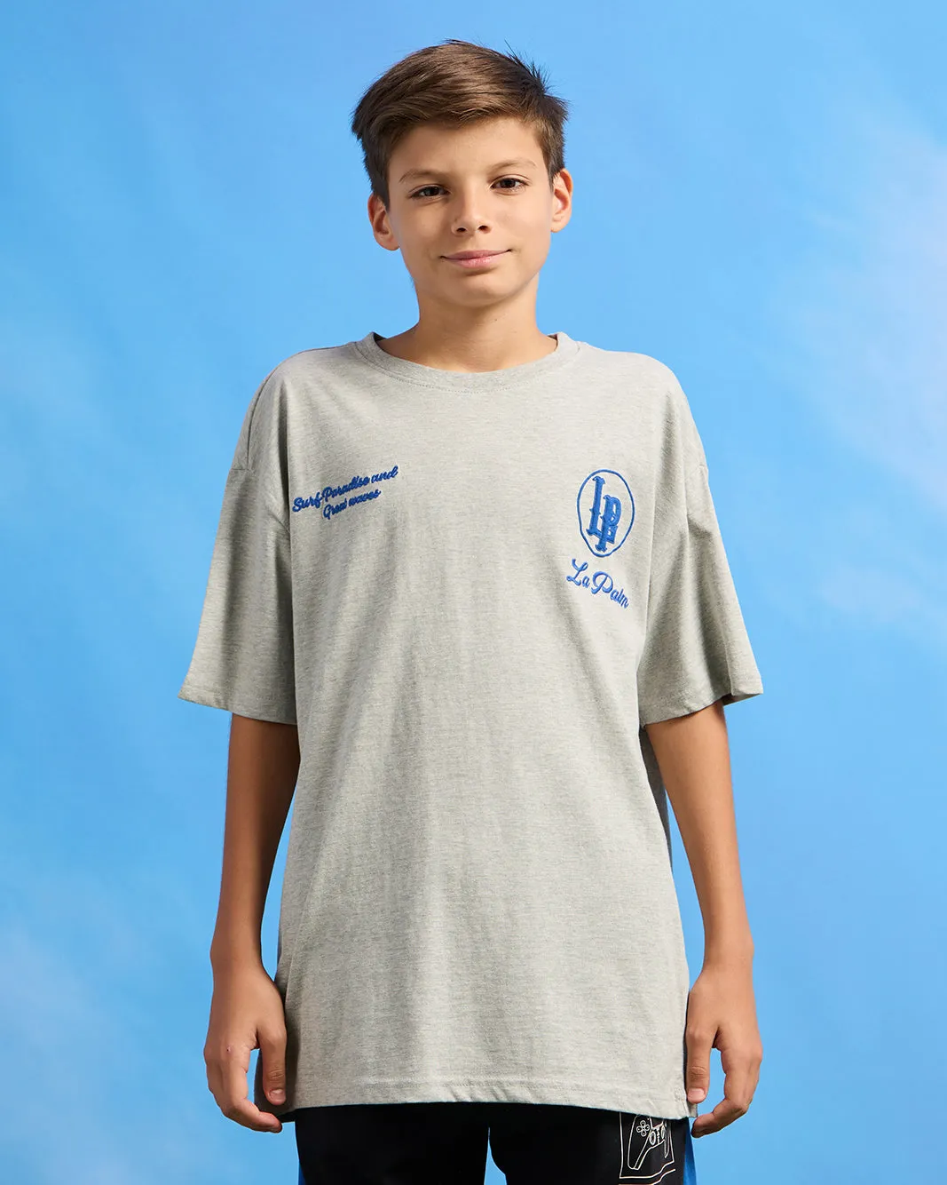 Senior Boys Grey Printed Oversize T-Shirt sold by Redtag