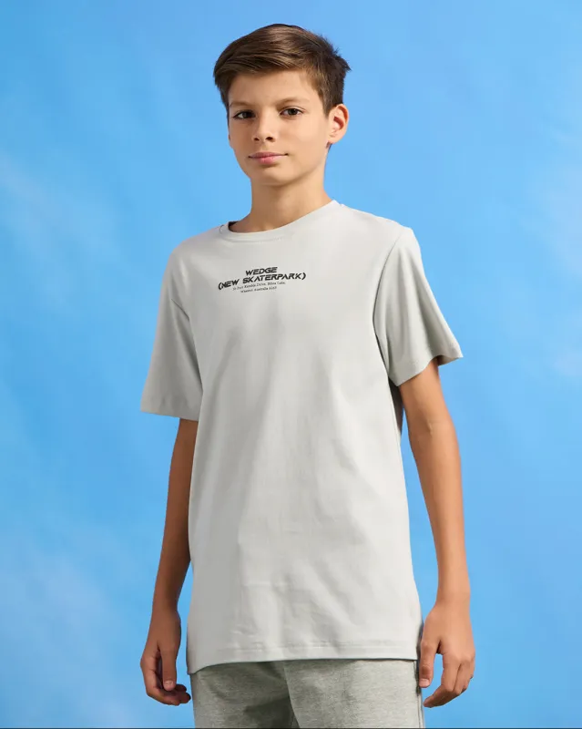 Senior Boys Grey Printed T-Shirt sold by Redtag