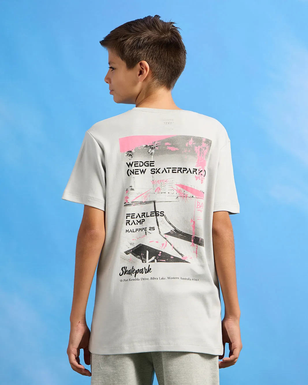 Senior Boys Grey Printed T-Shirt sold by Redtag product image thumbnail 3