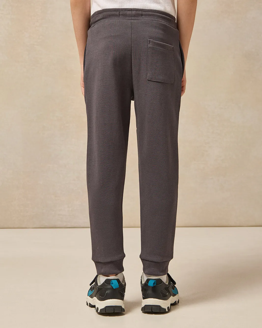 Boys Charcoal Solid Track Pants sold by Redtag product image thumbnail 3