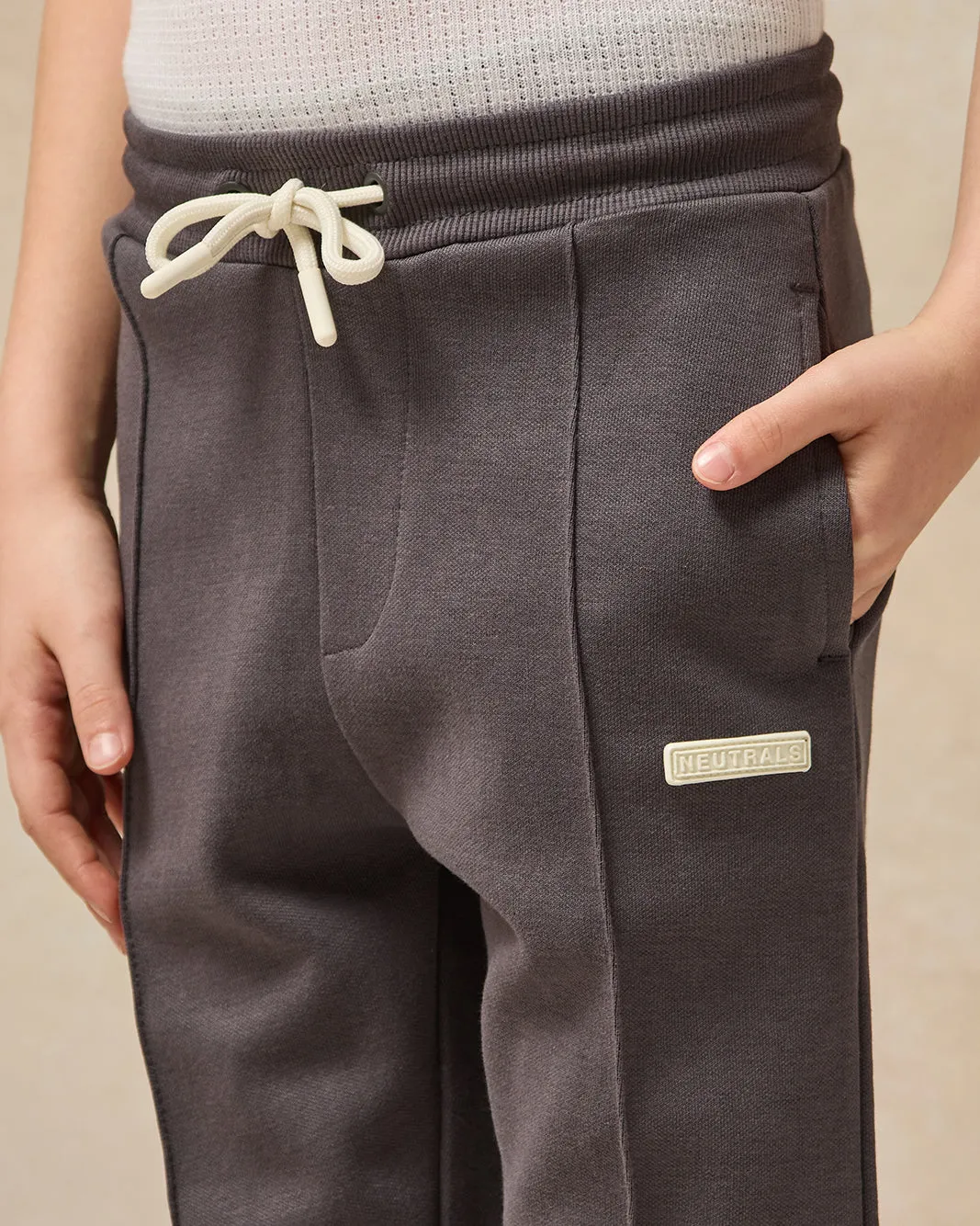 Boys Charcoal Solid Track Pants sold by Redtag product image thumbnail 4