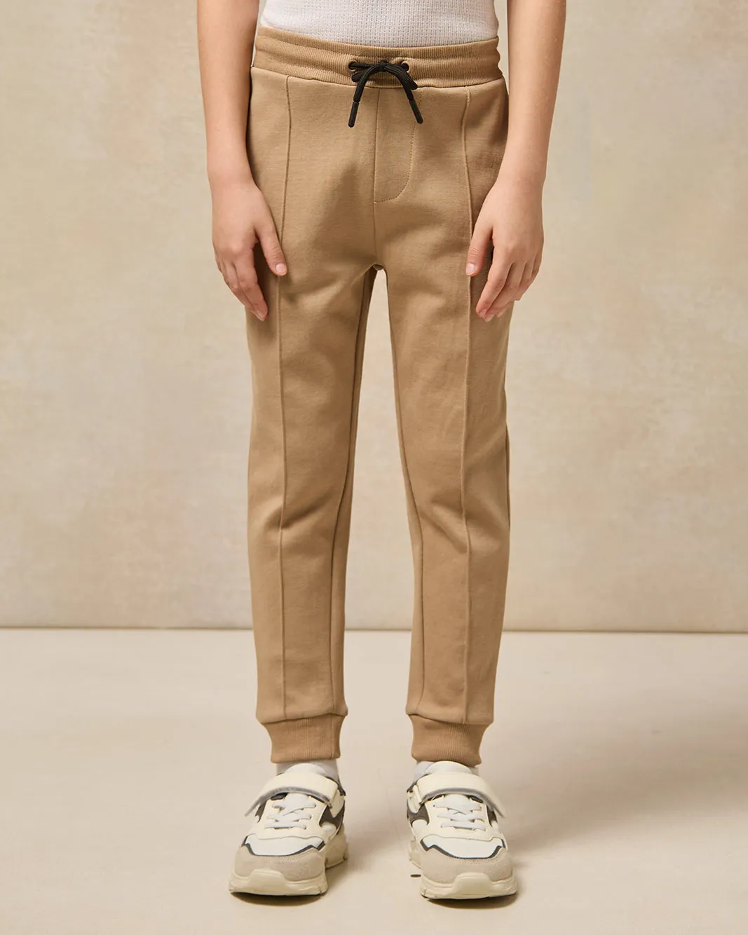 Boys Brown Solid Track Pants sold by Redtag