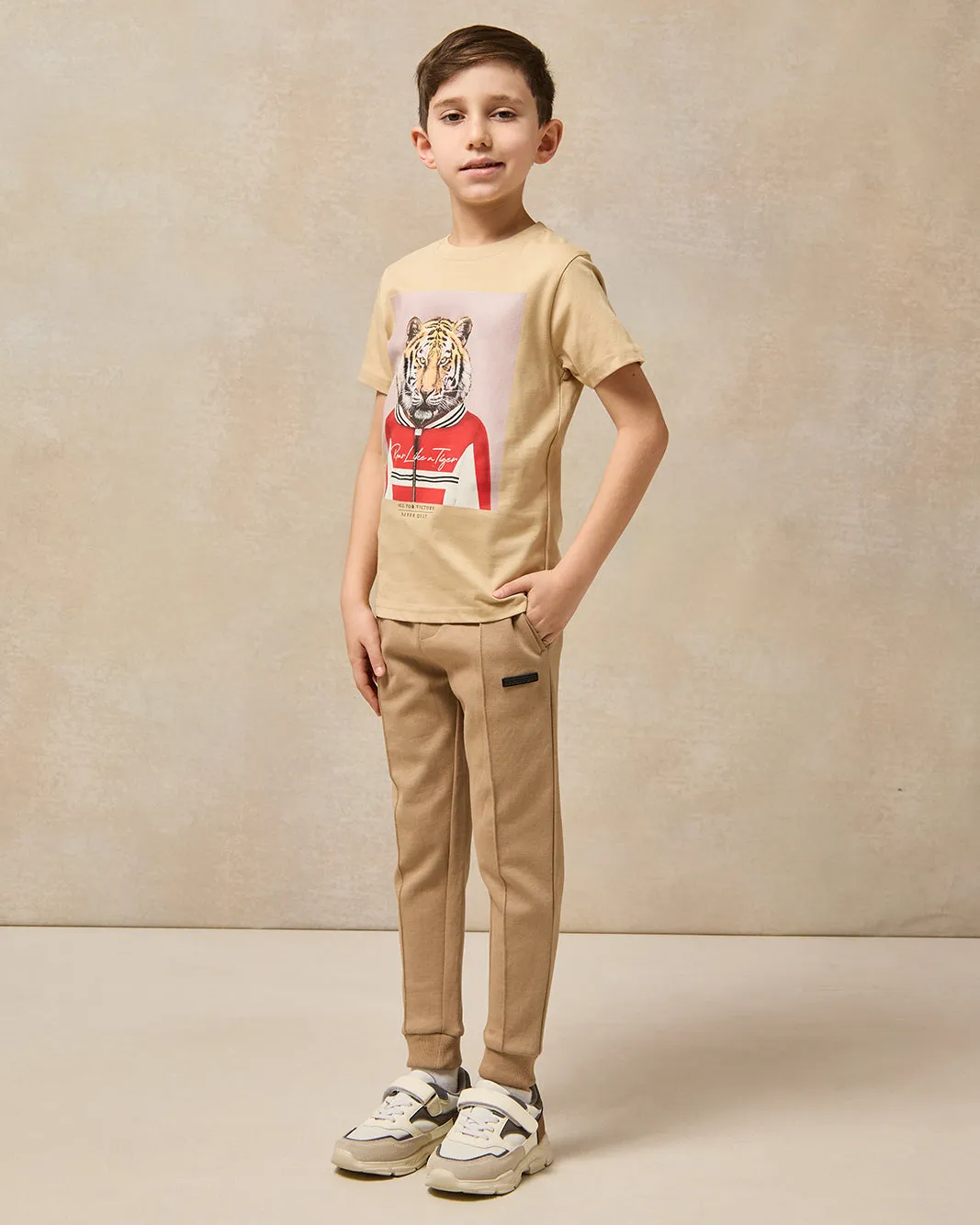 Boys Brown Solid Track Pants sold by Redtag product image thumbnail 2