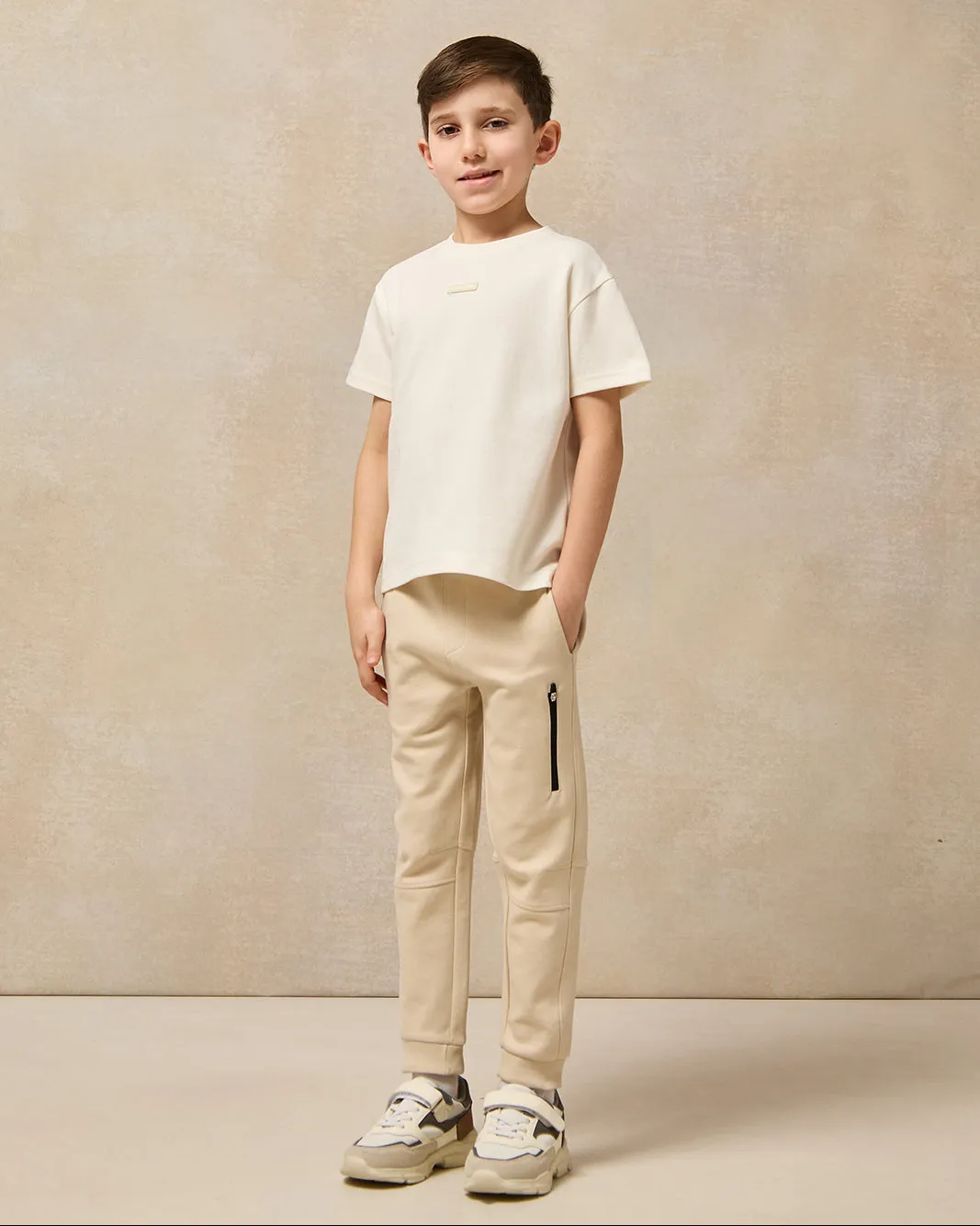 Boys Cream Embroidered T-Shirt sold by Redtag product image thumbnail 2
