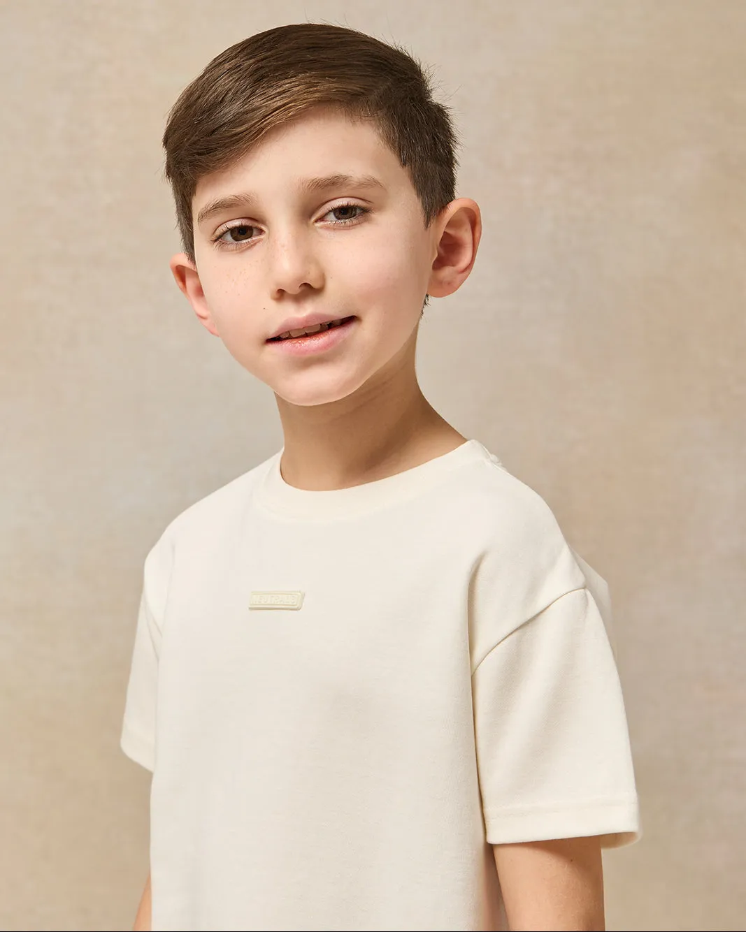 Boys Cream Embroidered T-Shirt sold by Redtag product image thumbnail 4