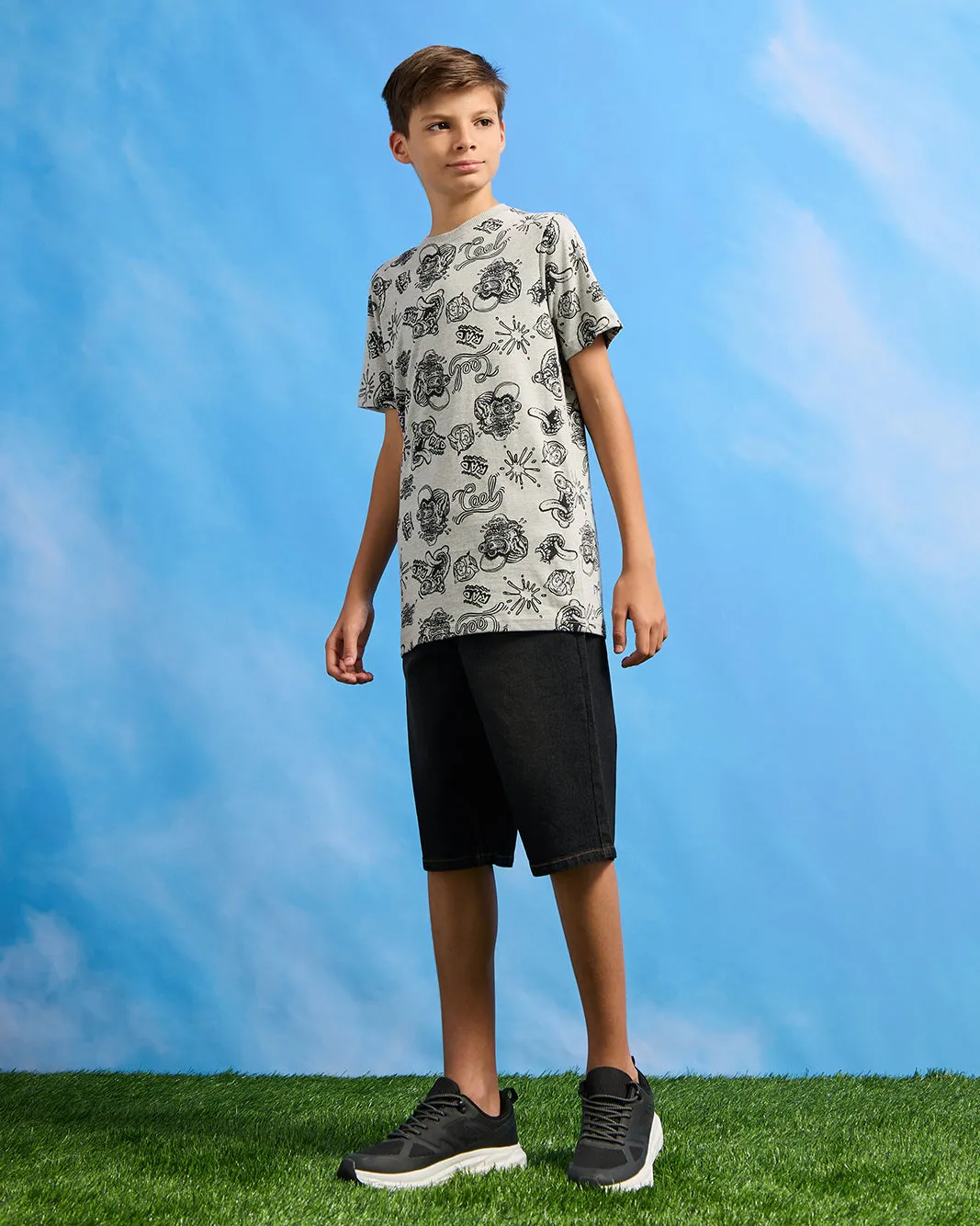 Senior Boys Black Pull-on Denim Shorts sold by Redtag product image thumbnail 2