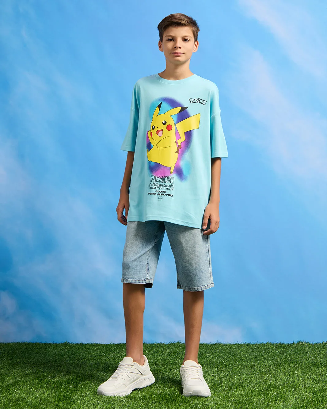 Senior Boys Blue Light Wash Pull-on Denim Shorts sold by Redtag product image thumbnail 2