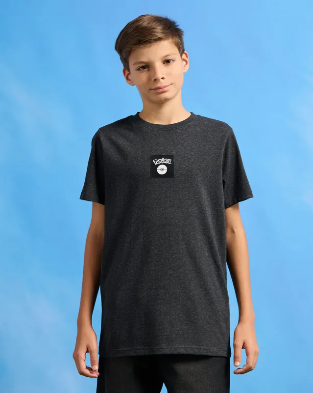 Senior Boys Charcoal Pikachu T-Shirt sold by Redtag