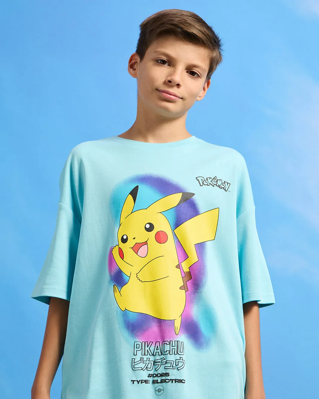 Senior Boys Blue Oversize Pikachu T-Shirt sold by Redtag product image thumbnail 4