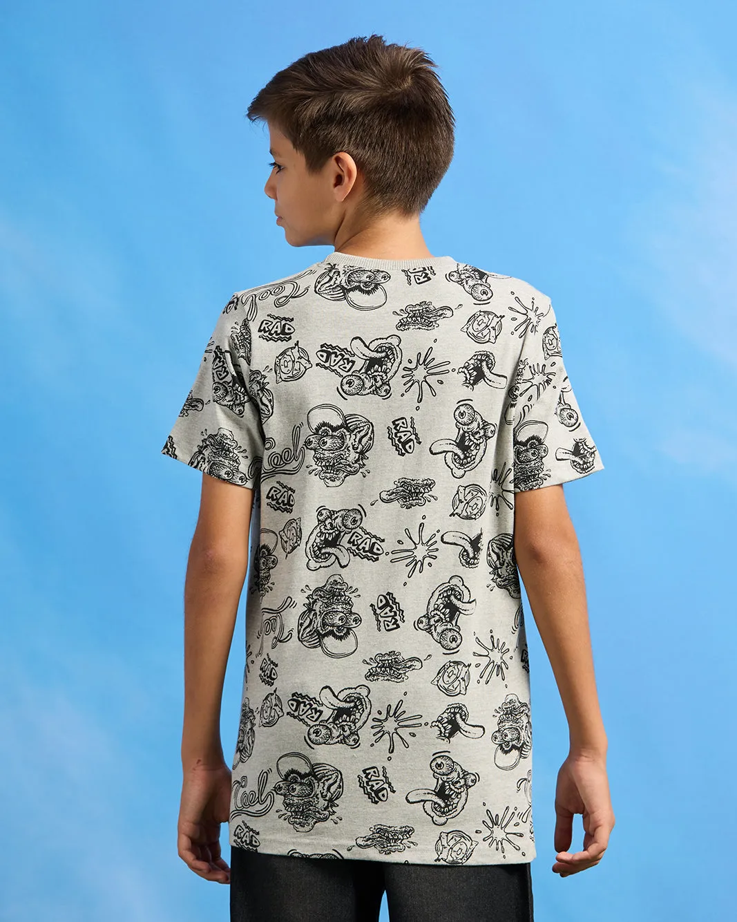Senior Boys Grey Printed T-Shirt sold by Redtag product image thumbnail 3