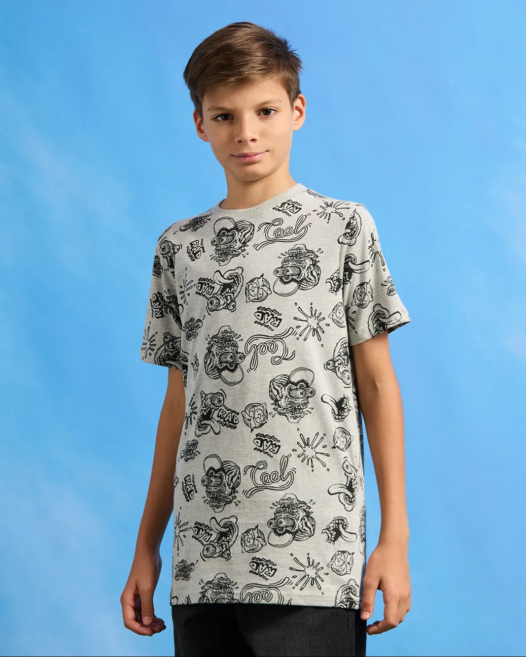 Senior Boys Grey Printed T-Shirt sold by Redtag