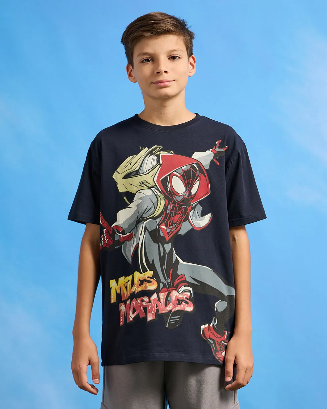 Senior Boys Navy Spiderman Print T-Shirt sold by Redtag