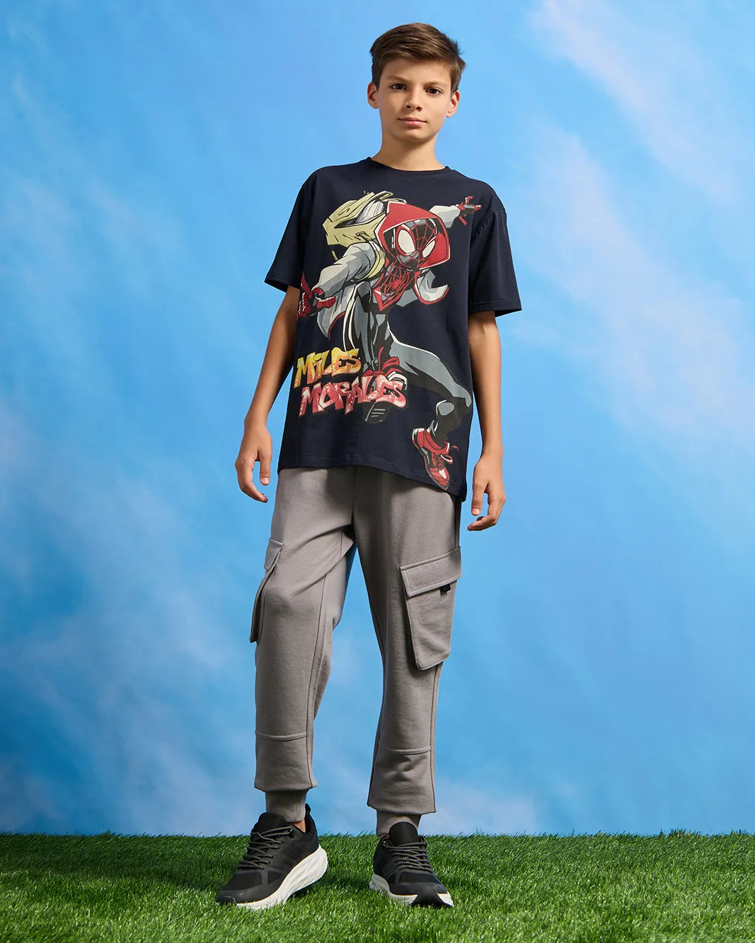 Senior Boys Navy Spiderman Print T-Shirt sold by Redtag product image thumbnail 2