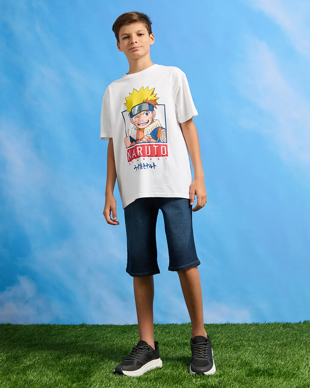 Senior Boys White Naruto Print T-Shirt sold by Redtag product image thumbnail 2