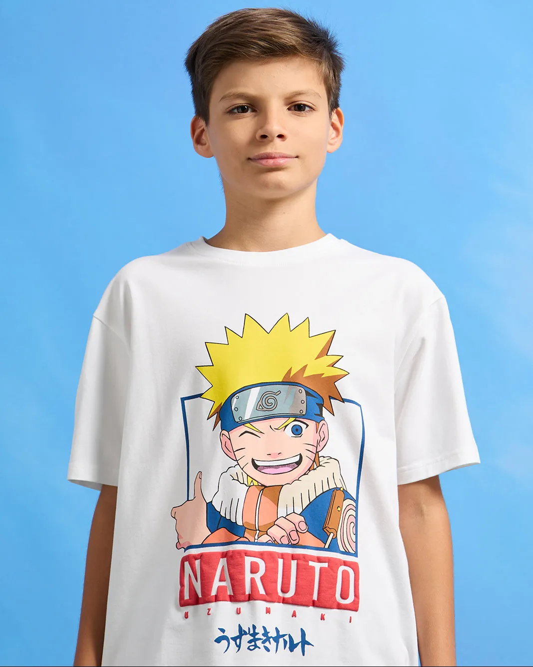 Senior Boys White Naruto Print T-Shirt sold by Redtag product image thumbnail 4