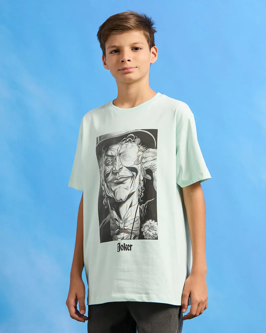 Senior Boys Mint Joker Print T-Shirt sold by Redtag