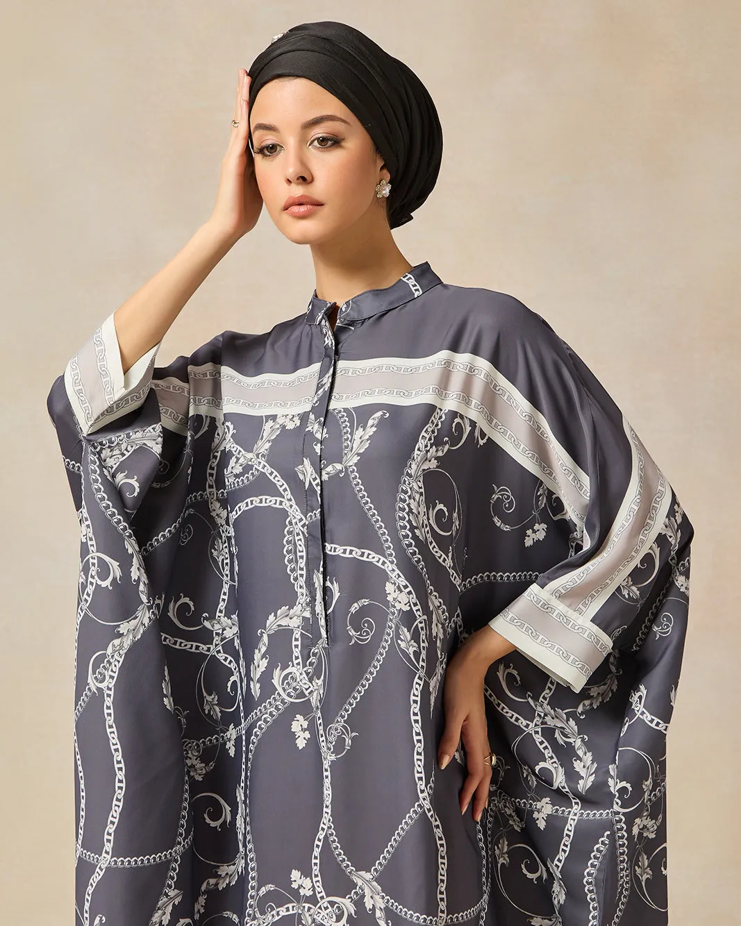 Women Grey Printed Kaftan Dress sold by Redtag product image thumbnail 2