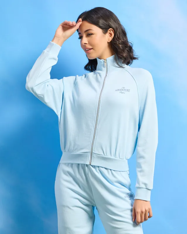 Women Blue Zip Through Active Sweatshirt sold by Redtag