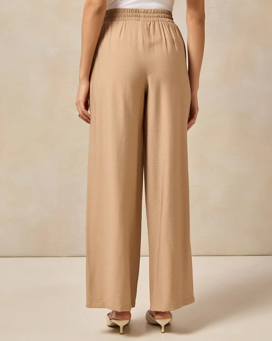 Women Beige Wide Leg Trouser sold by Redtag product image thumbnail 3