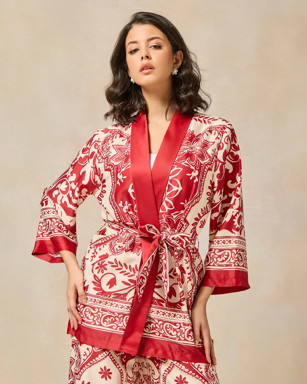Women Red Printed Blouse sold by Redtag