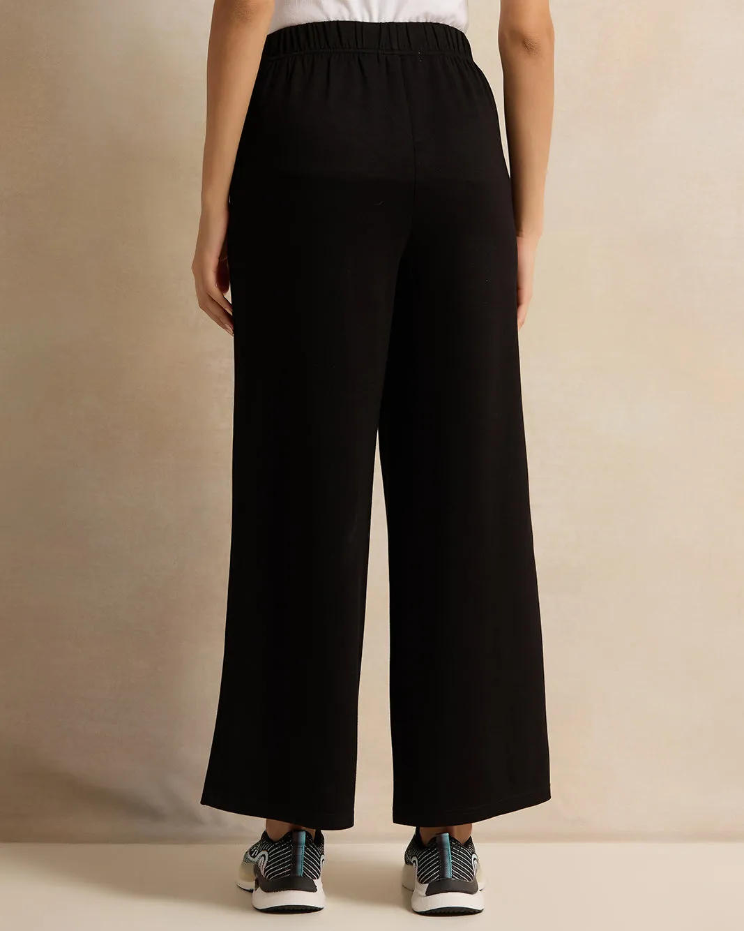 Women Black Printed Wide Leg Active Pants sold by Redtag product image thumbnail 3