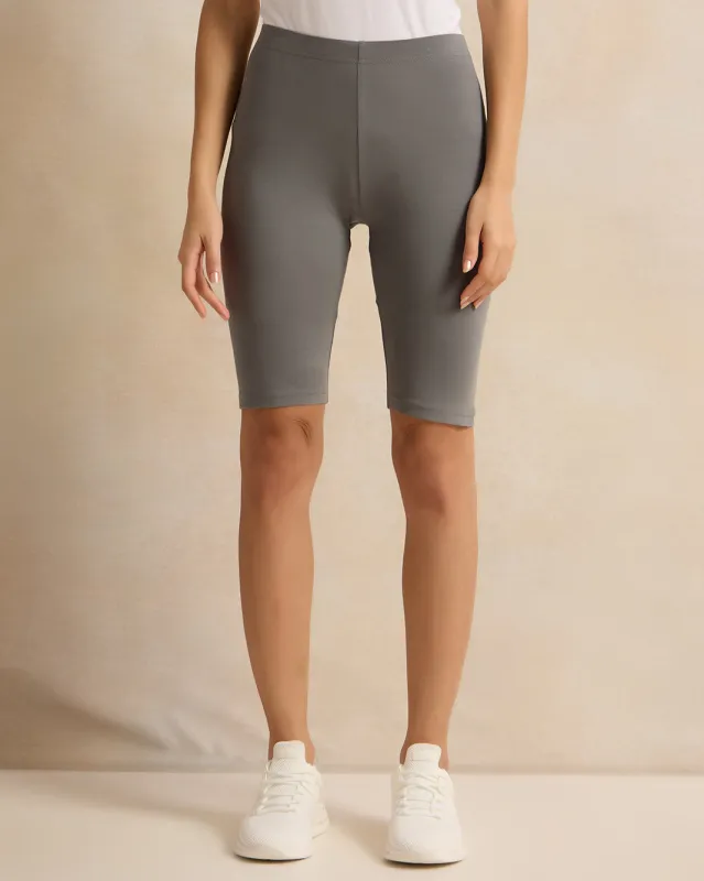 Women Grey Biker Shorts sold by Redtag