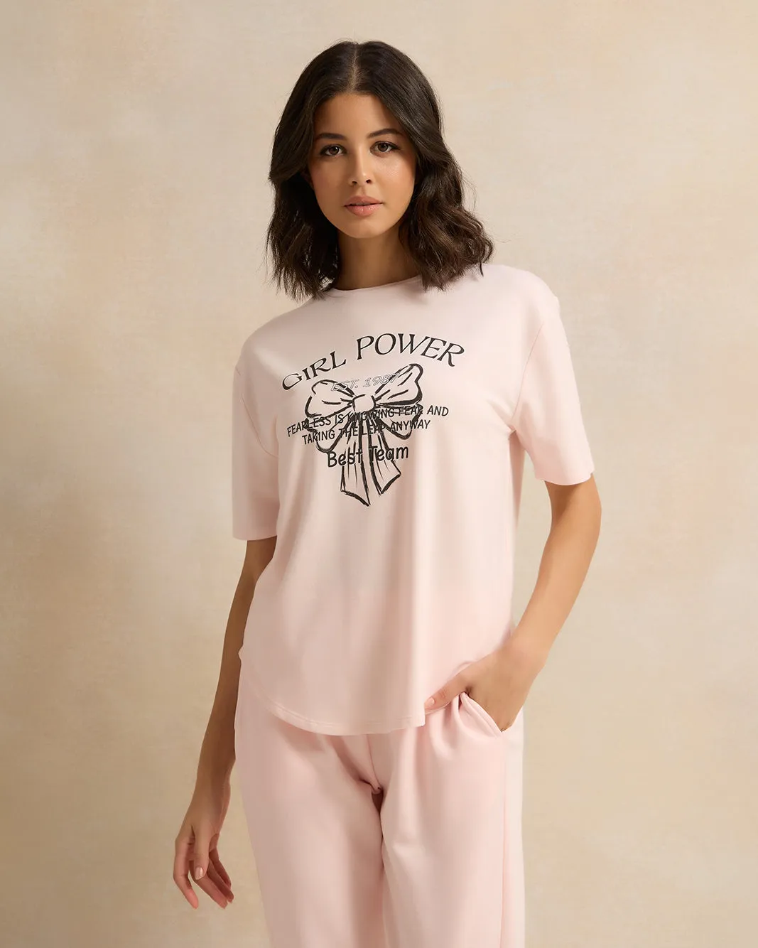 Women Pink Printed Active T-Shirt sold by Redtag