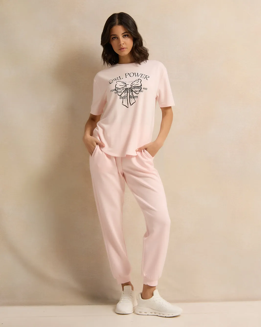 Women Pink Printed Active T-Shirt sold by Redtag product image thumbnail 2