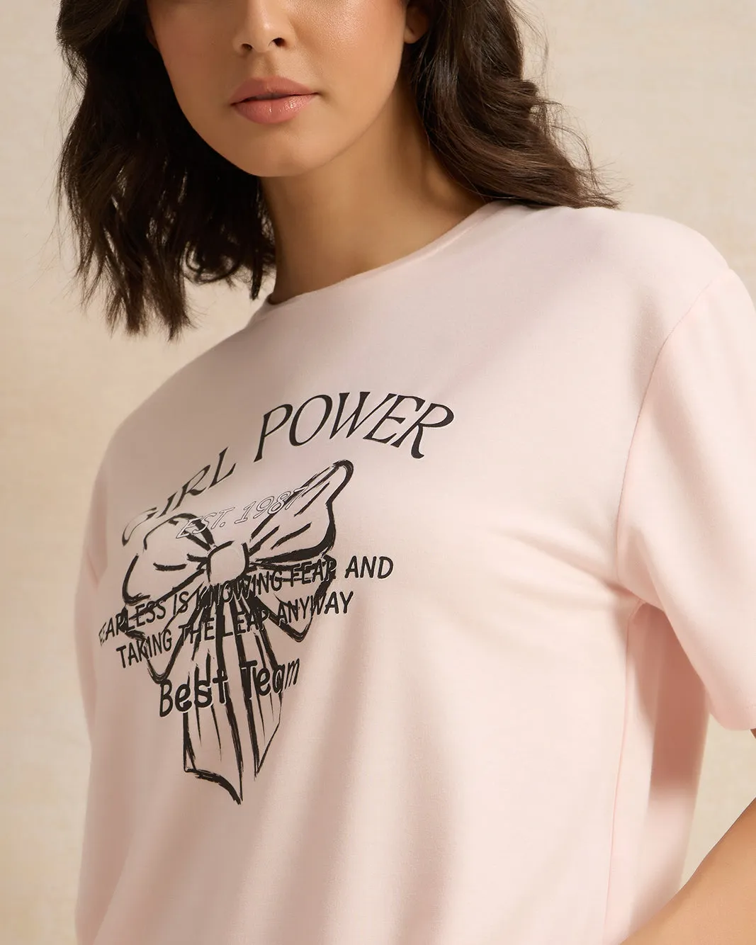 Women Pink Printed Active T-Shirt sold by Redtag product image thumbnail 4