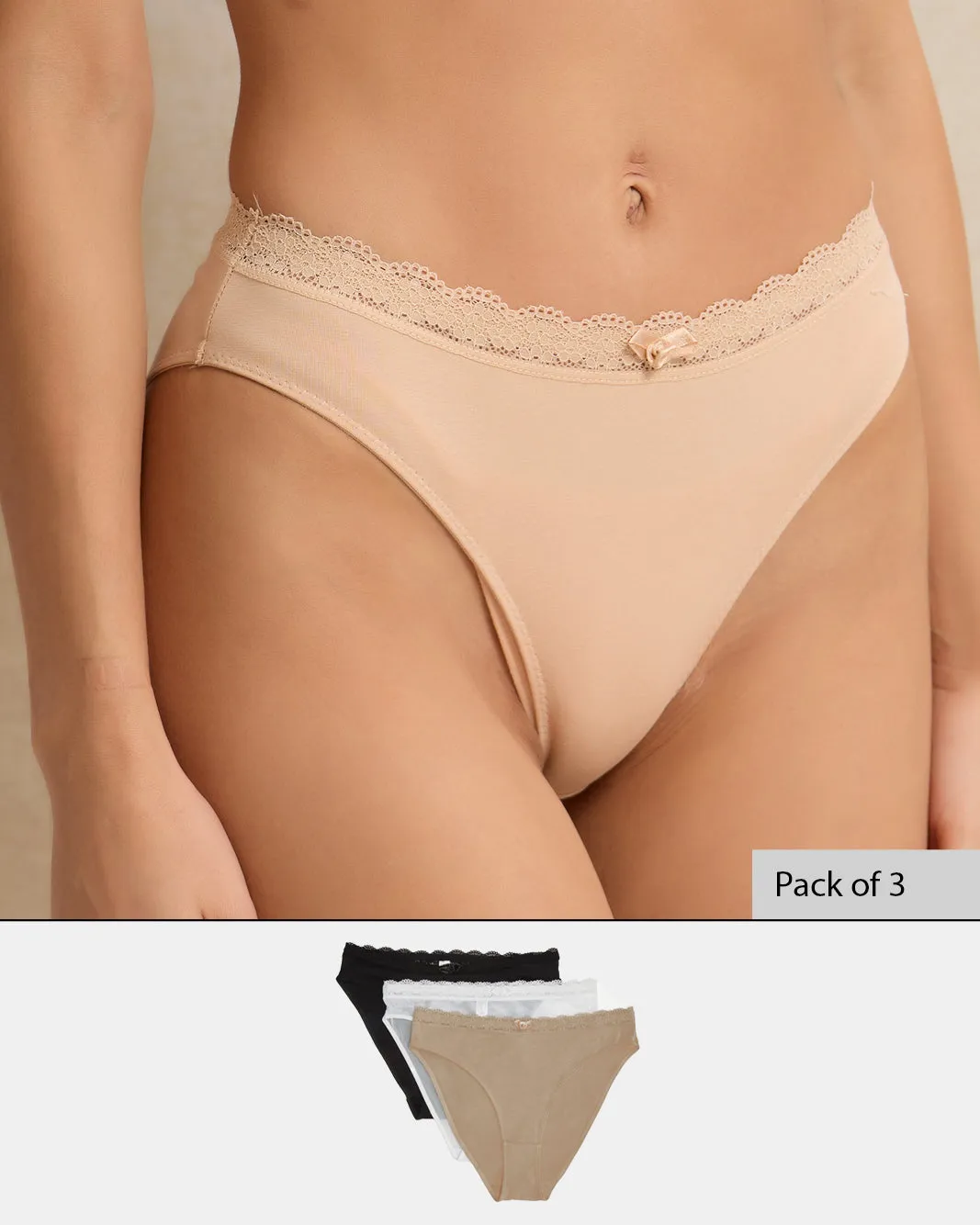 Women Assorted High Leg Brief Set (3 Piece) sold by Redtag