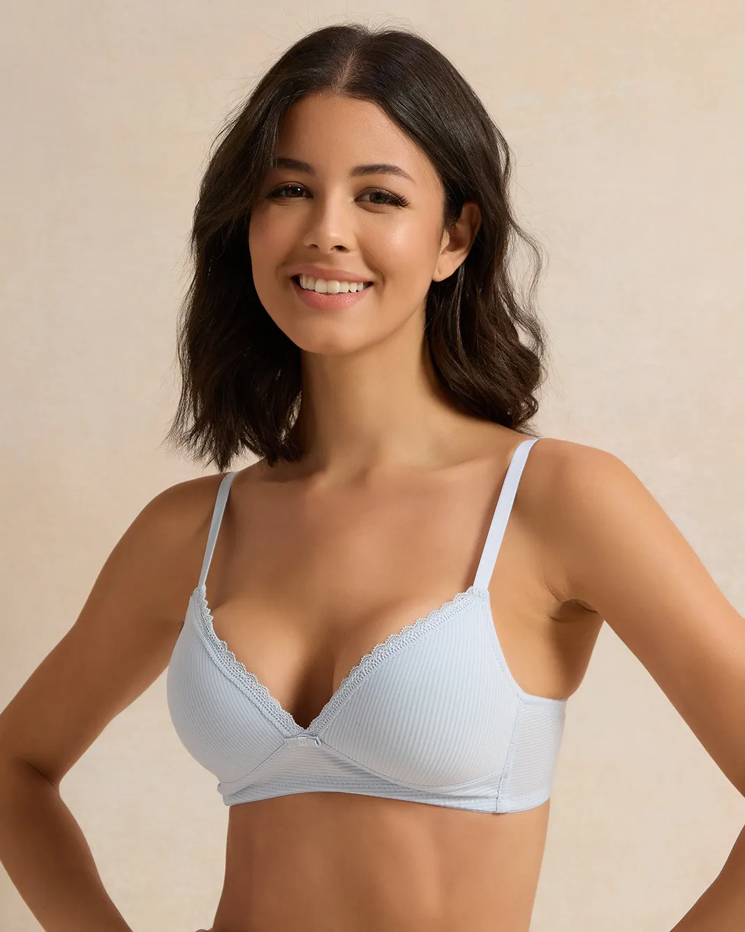 Women Blue And Pink Printed Non Wired Bras (Pack of 2) sold by Redtag product image thumbnail 2