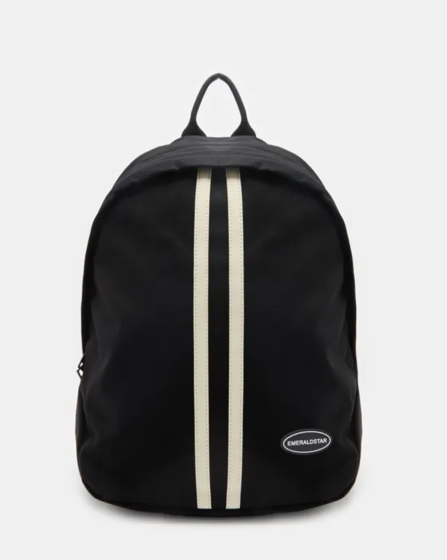 Women Black Striped Backpack sold by Redtag