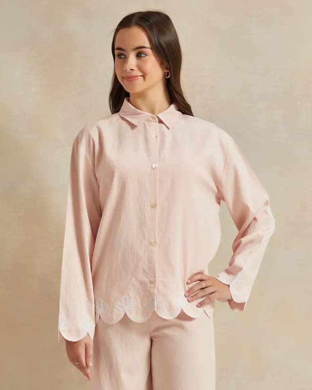 Senior Girls Pink Embroidered Shirt sold by Redtag