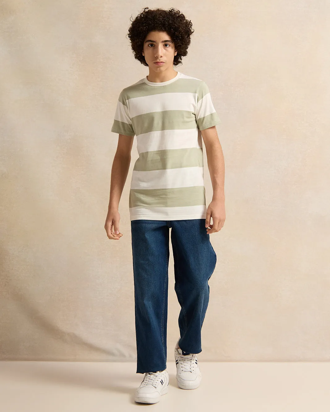 Senior Boys Mint Striped T-Shirt sold by Redtag product image thumbnail 2