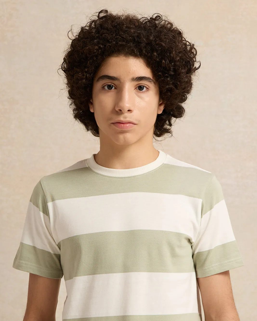 Senior Boys Mint Striped T-Shirt sold by Redtag product image thumbnail 4