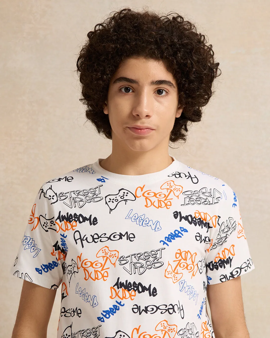 Senior Boys White Printed T-Shirt sold by Redtag product image thumbnail 4