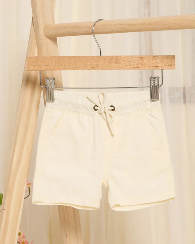 Infant Boys Cream Twill Basic Shorts sold by Redtag