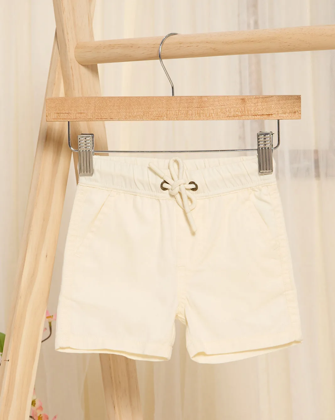 Infant Boys Cream Twill Basic Shorts sold by Redtag