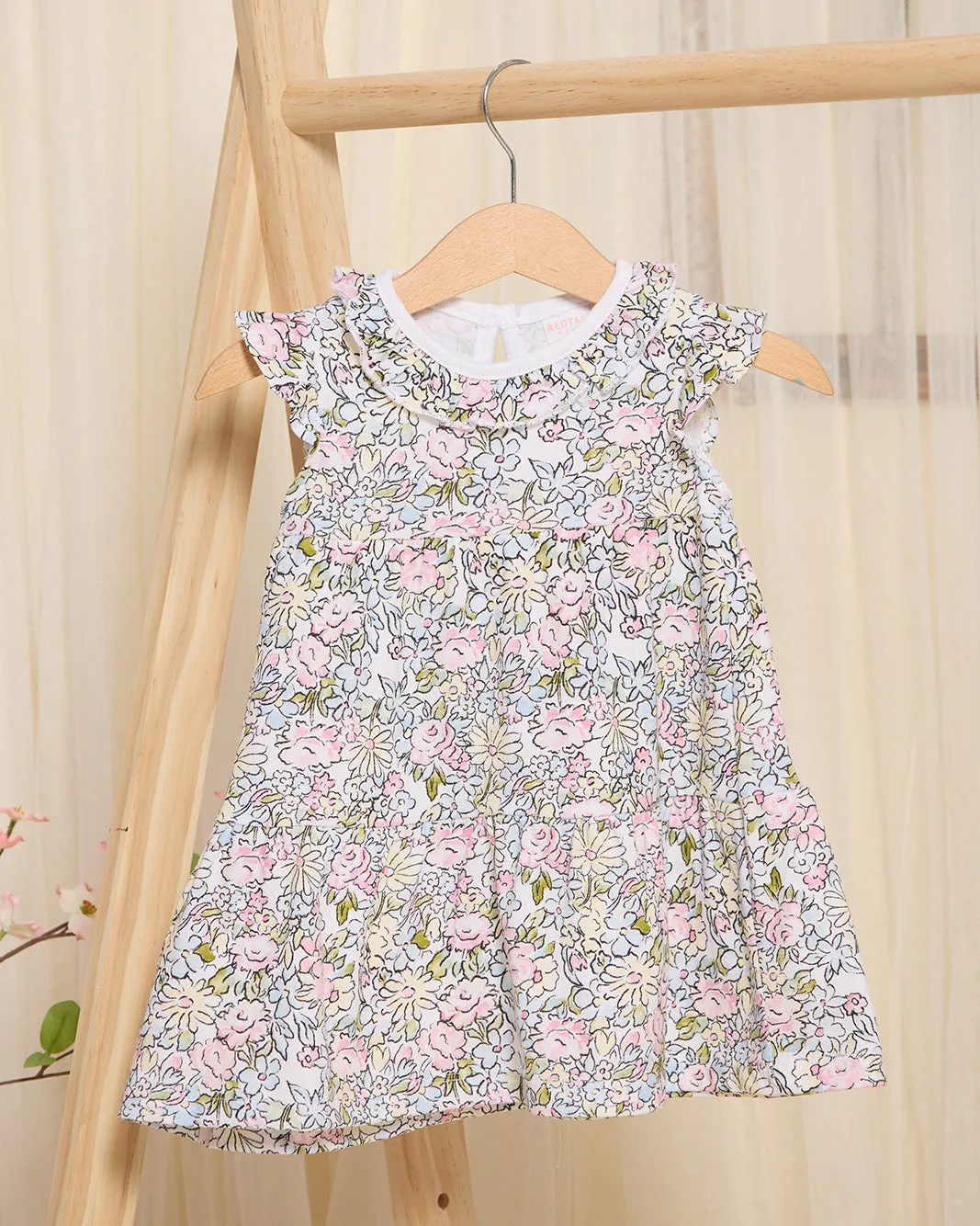 Infant Girls White Floral Dress sold by Redtag