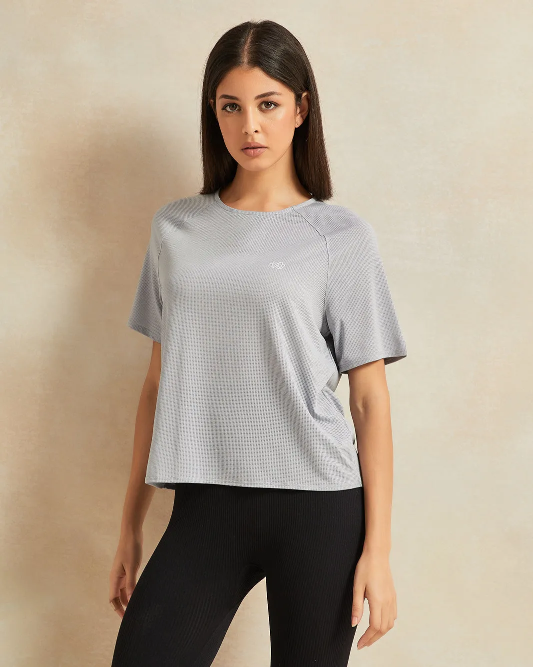 Women Blue Solid Active T-Shirt sold by Redtag